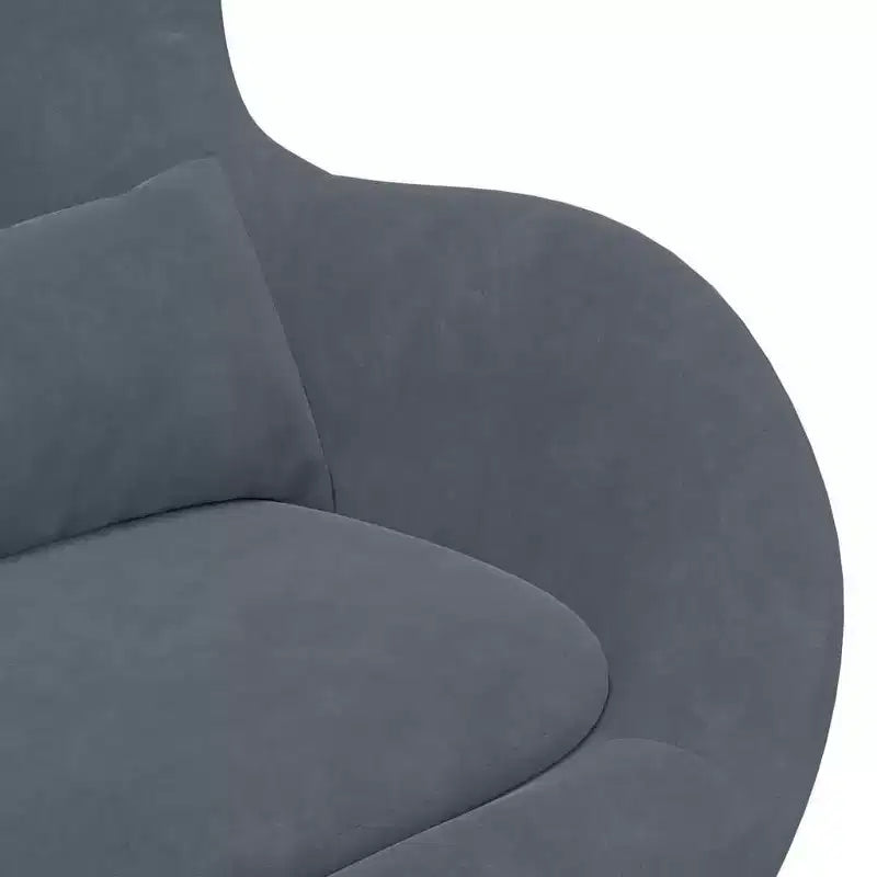 Fauteuil Œuf Velours Gris Clair