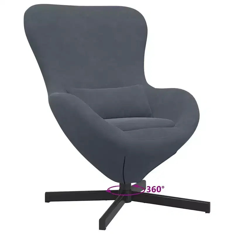 Fauteuil Œuf Velours Gris Clair