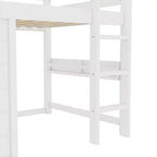 Lit superposé cabane en bois de pin avec lits jumeaux/doubles pour enfants