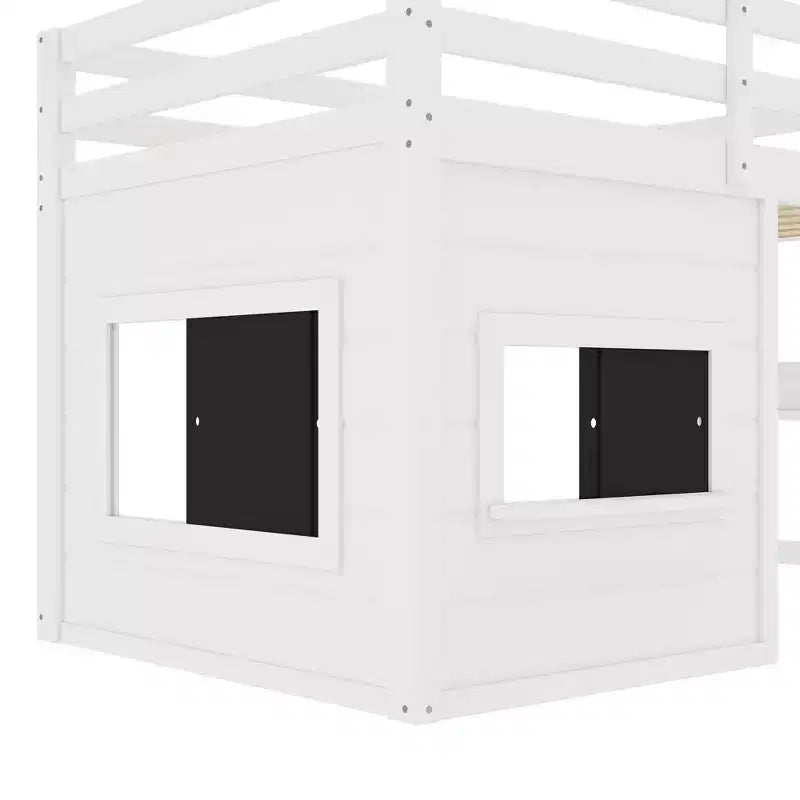 Lit superposé cabane en bois de pin avec lits jumeaux/doubles pour enfants
