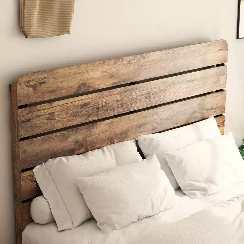 Cadre de lit, cadre de lit plateforme en bois, sans bruit, grand espace de rangement sous le lit