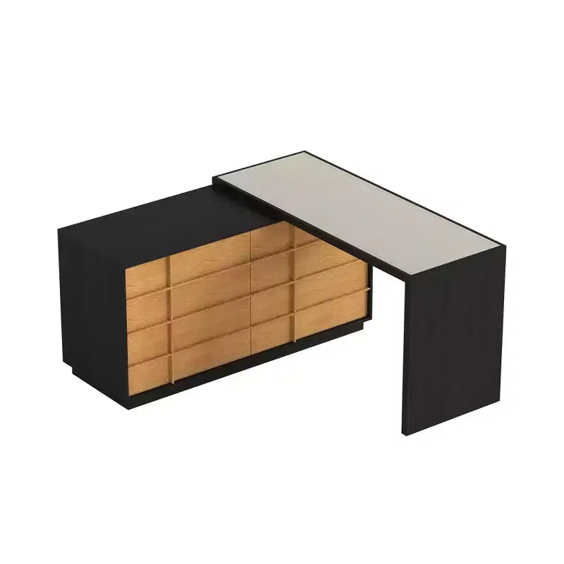 Bureau d'ordinateur réversible en forme de L, rotatif et extensible