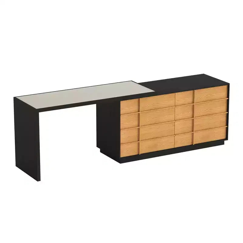 Bureau d'ordinateur réversible en forme de L, rotatif et extensible