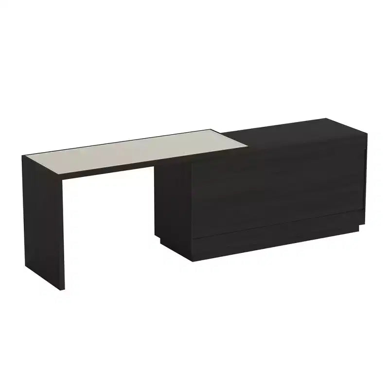 Bureau d'ordinateur réversible en forme de L, rotatif et extensible