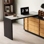 Bureau d'ordinateur réversible en forme de L, rotatif et extensible