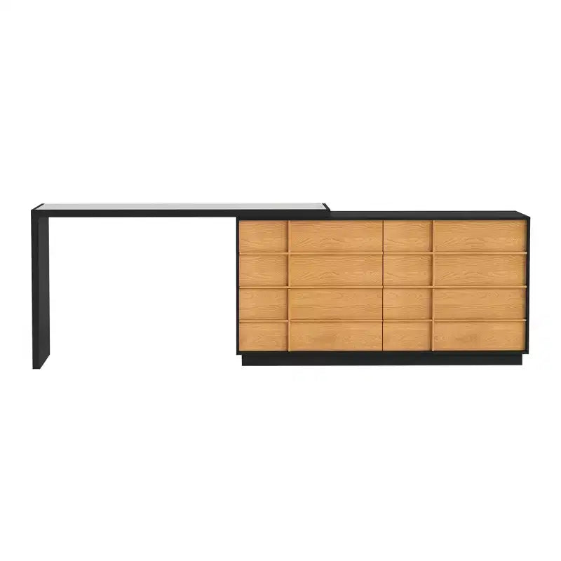 Bureau d'ordinateur réversible en forme de L, rotatif et extensible
