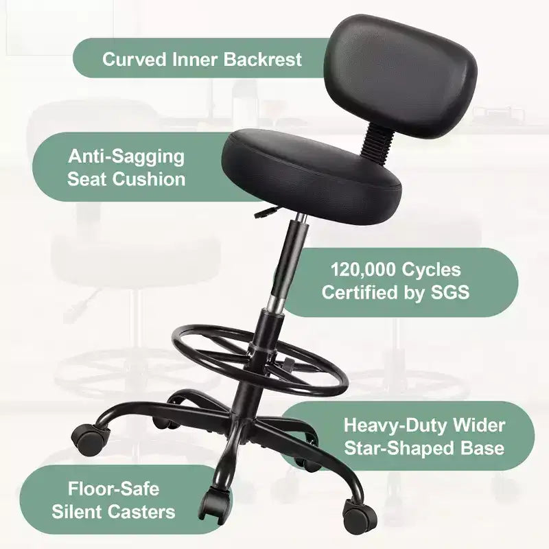 Chaise de bureau à jambes croisées, chaise de yoga ergonomique avec soutien lombaire