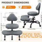 Chaise de bureau à jambes croisées, chaise de yoga ergonomique avec soutien lombaire