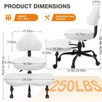 Chaise de bureau à jambes croisées, chaise de yoga ergonomique avec soutien lombaire