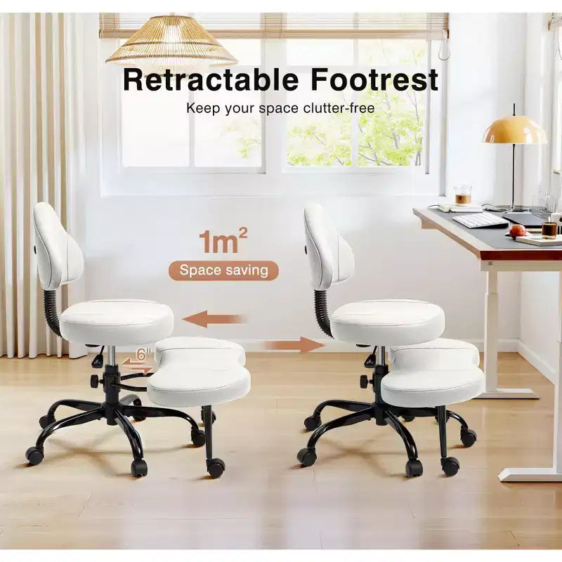 Chaise de bureau à jambes croisées, chaise de yoga ergonomique avec soutien lombaire