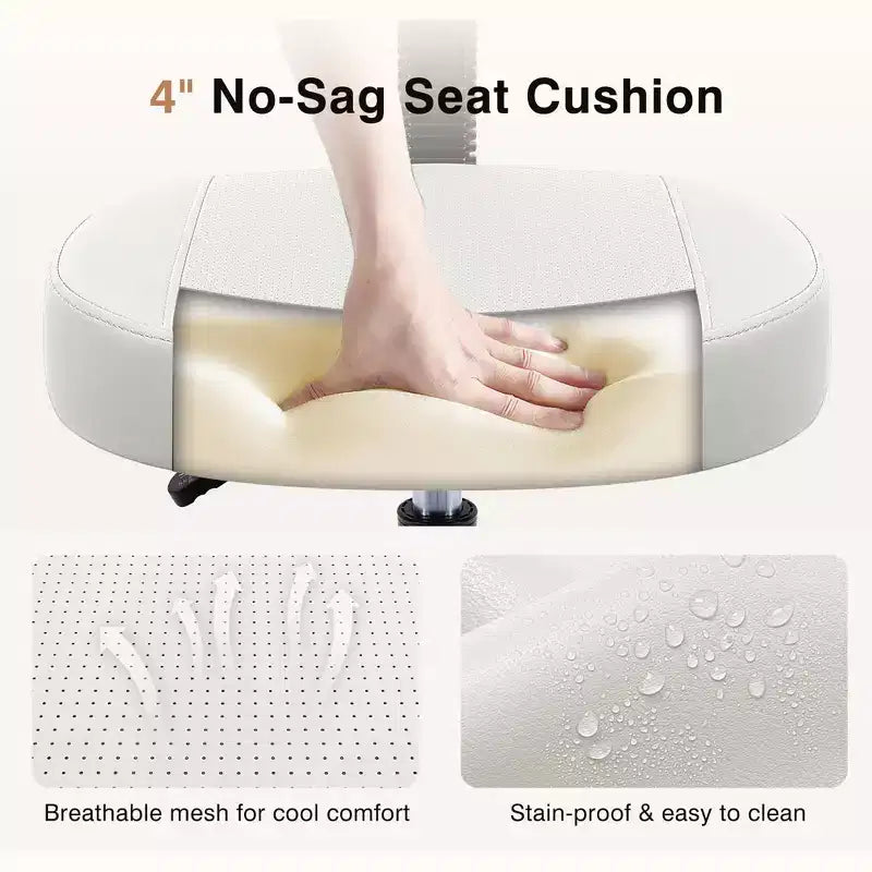 Chaise de bureau à jambes croisées, chaise de yoga ergonomique avec soutien lombaire