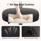 Chaise de bureau à jambes croisées, chaise de yoga ergonomique avec soutien lombaire