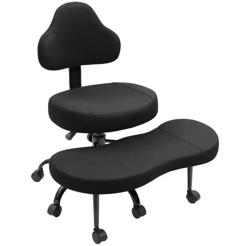 Chaise de bureau à jambes croisées, chaise de yoga ergonomique avec soutien lombaire