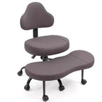 Chaise de bureau à jambes croisées, chaise de yoga ergonomique avec soutien lombaire