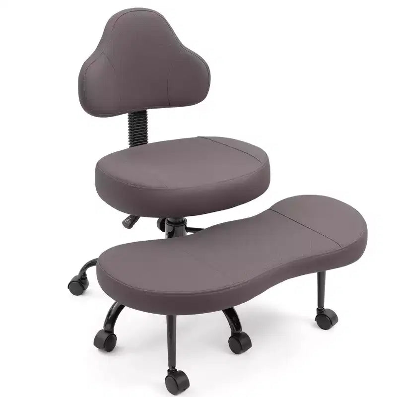 Chaise de bureau à jambes croisées, chaise de yoga ergonomique avec soutien lombaire