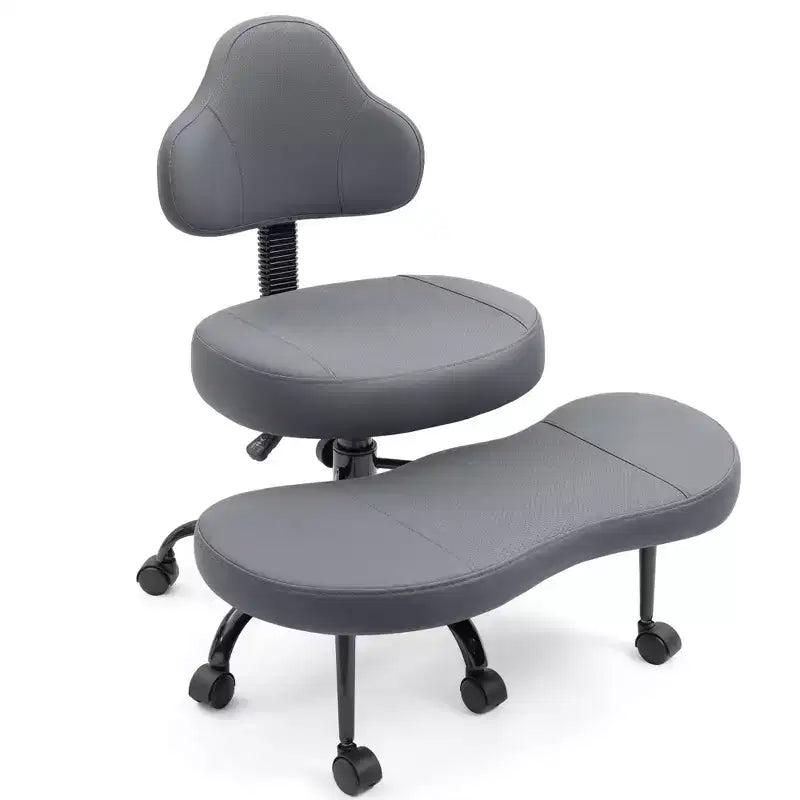 Chaise de bureau à jambes croisées, chaise de yoga ergonomique avec soutien lombaire