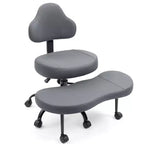 Chaise de bureau à jambes croisées, chaise de yoga ergonomique avec soutien lombaire