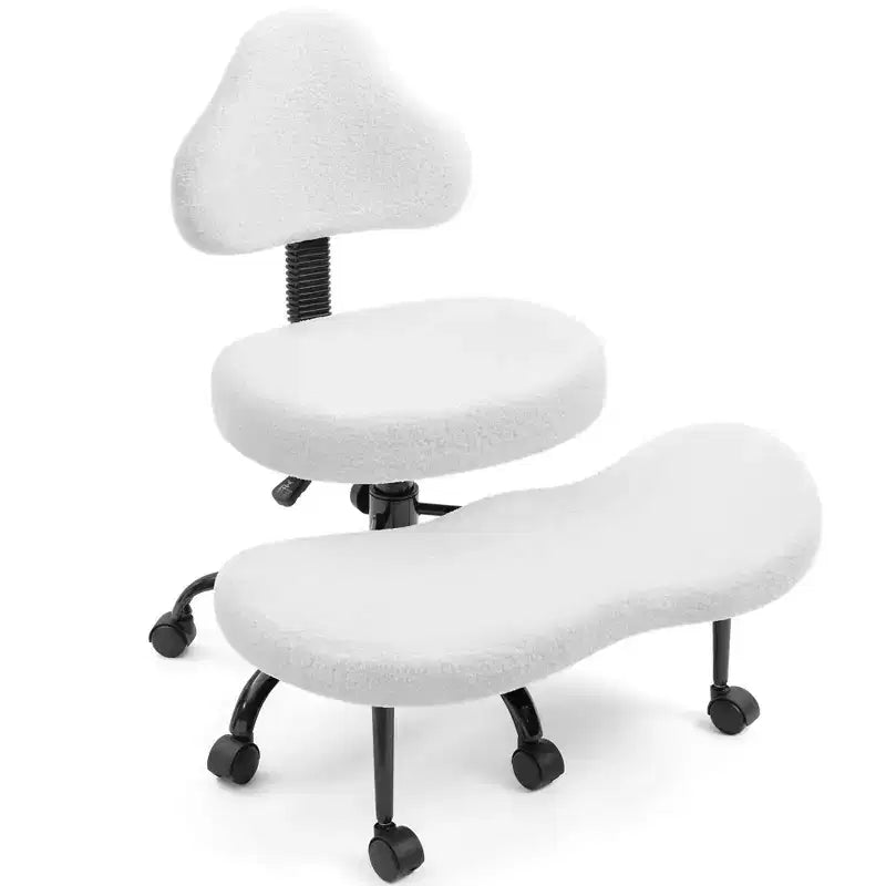 Chaise de bureau à jambes croisées, chaise de yoga ergonomique avec soutien lombaire