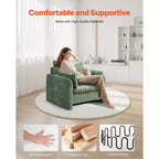 Fauteuil d'appoint rembourré moderne avec accoudoirs et coussin épais