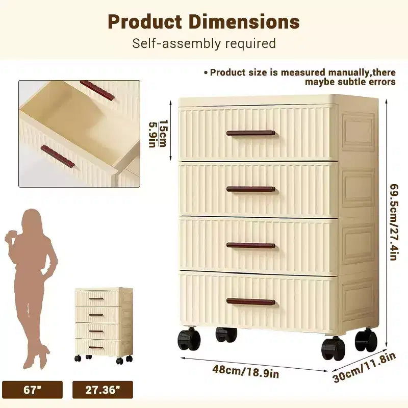 Meuble de rangement à tiroirs sur roulettes, commode de rangement avec bacs de rangement coulissants pour table de chevet de chambre