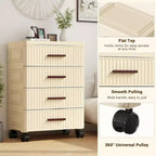 Meuble de rangement à tiroirs sur roulettes, commode de rangement avec bacs de rangement coulissants pour table de chevet de chambre