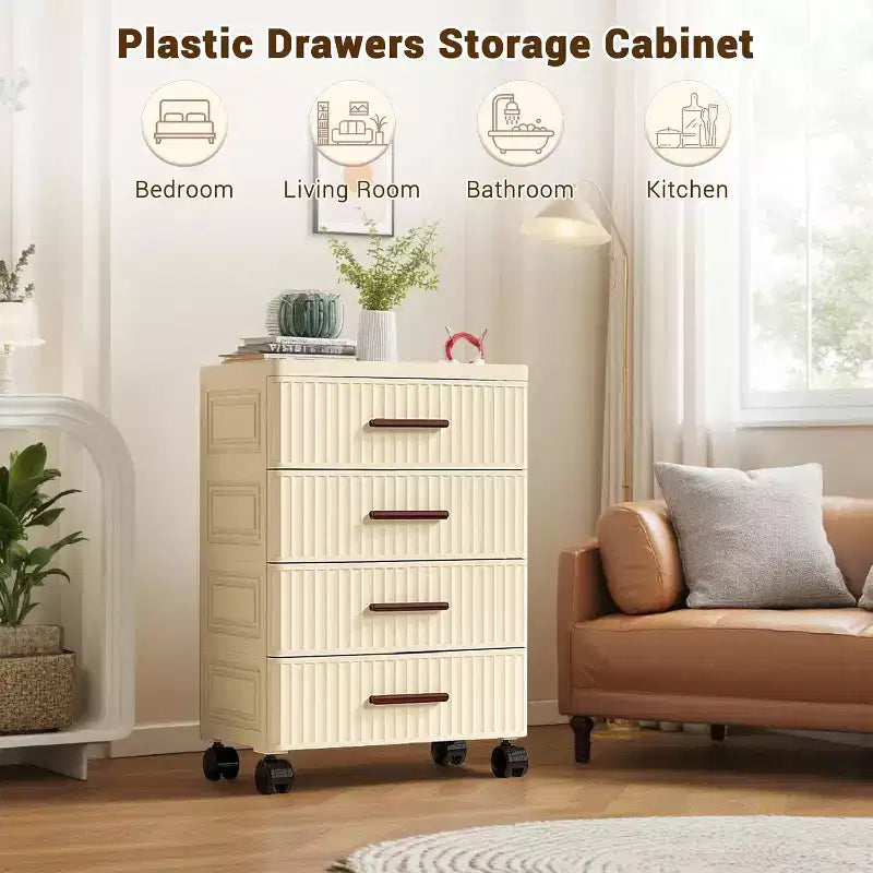 Meuble de rangement à tiroirs sur roulettes, commode de rangement avec bacs de rangement coulissants pour table de chevet de chambre