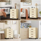 Meuble de rangement à tiroirs sur roulettes, commode de rangement avec bacs de rangement coulissants pour table de chevet de chambre