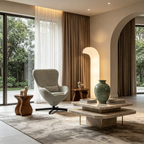Fauteuil Œuf Velours Gris Clair