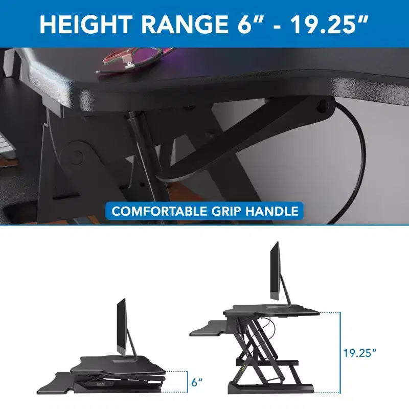 Rehausseur de bureau assis-debout pour table, réglable en hauteur