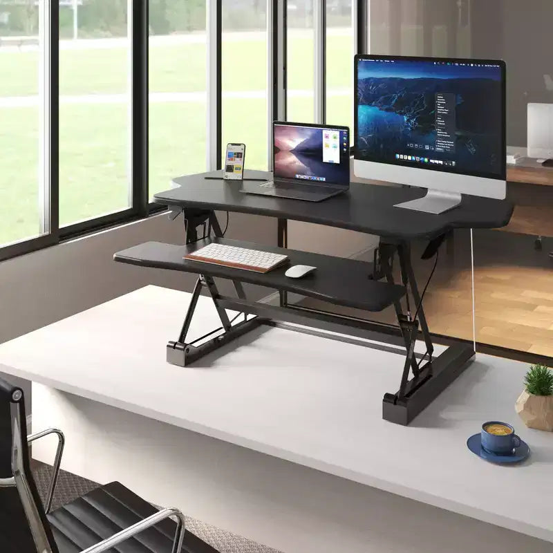 Rehausseur de bureau assis-debout pour table, réglable en hauteur