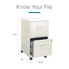 Classeur vertical mobile de profondeur 2 tiroirs de largeur US Letter